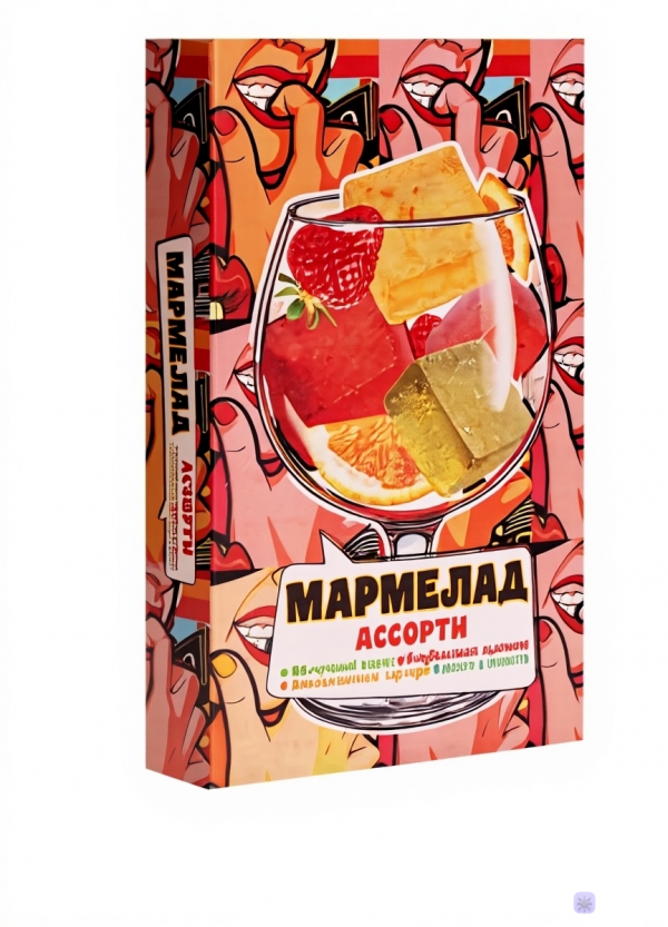 №2 Мармелад АлкоАссорти(яблочный виски, клубничный просекко, апельсиновый вермут, лайм текила) 110г в Кузнецке